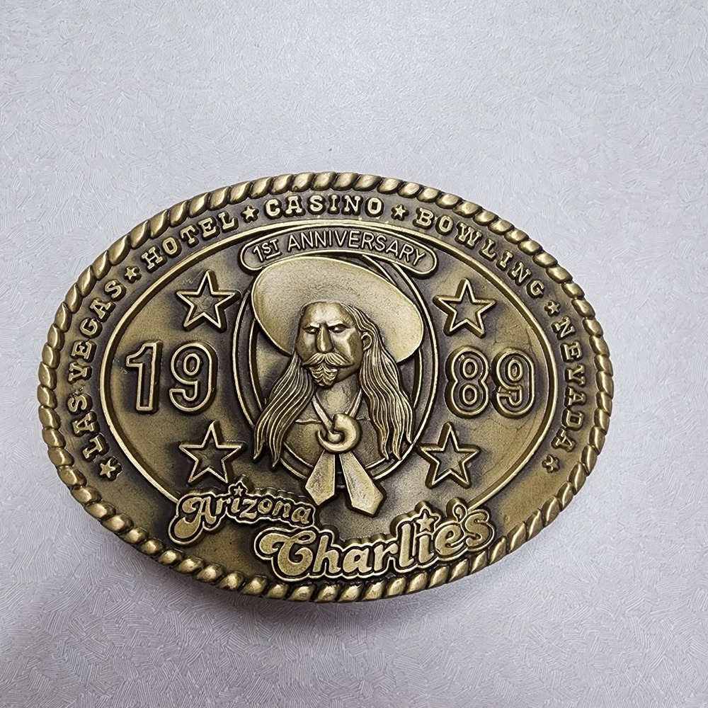 Arizona Charlies Hotel Casino 1st Year 89 Las Vegas Nevada Vintage Belt Buckle